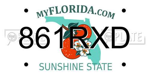 861RXD Florida License Plate