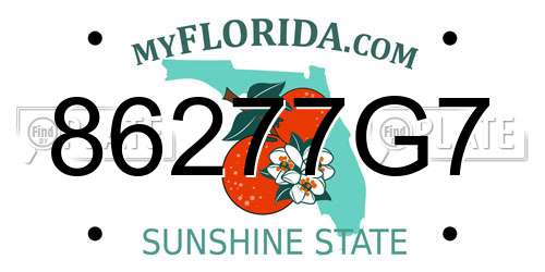 86277G7 Florida License Plate