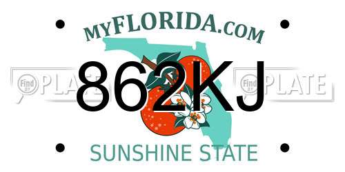 862KJ Florida License Plate