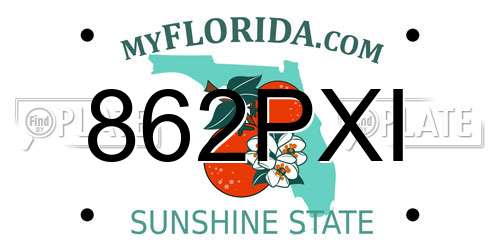862PXI Florida License Plate