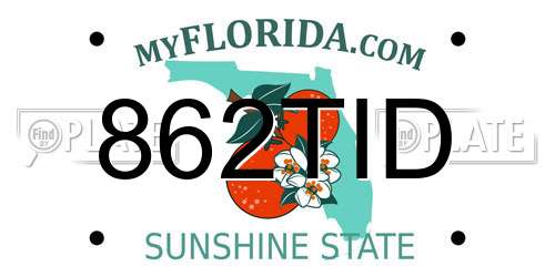 862TID Florida License Plate