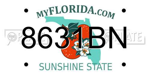 8631BN Florida License Plate