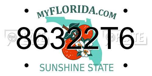 86322T6 Florida License Plate