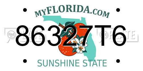 86327T6 Florida License Plate
