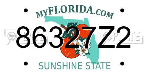 86327Z2 Florida License Plate