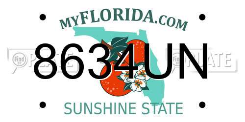 8634UN Florida License Plate
