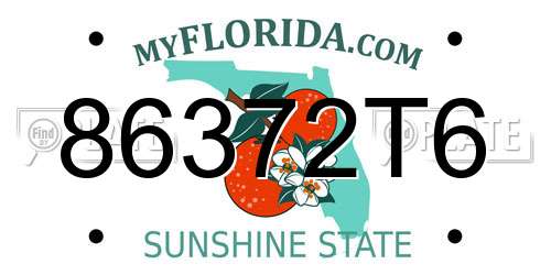 86372T6 Florida License Plate