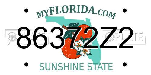 86372Z2 Florida License Plate