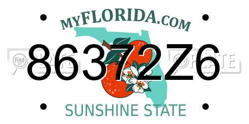 86372Z6 Florida License Plate