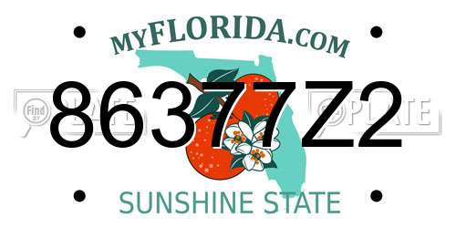 86377Z2 Florida License Plate