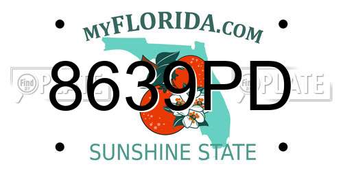 8639PD Florida License Plate