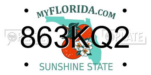 863KQ2 Florida License Plate