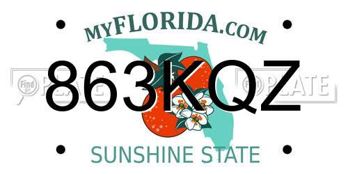 863KQZ Florida License Plate