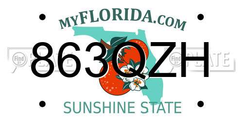 863QZH Florida License Plate