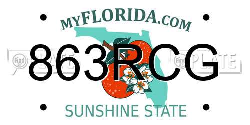 863RCG Florida License Plate
