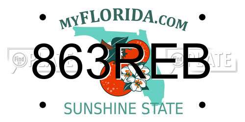 863REB Florida License Plate