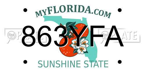 863YFA Florida License Plate