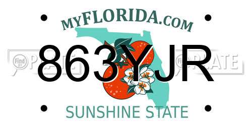 863YJR Florida License Plate