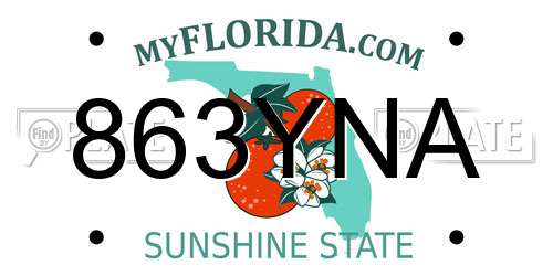 863YNA Florida License Plate