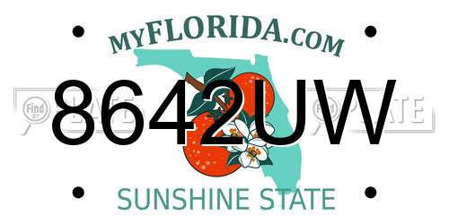 8642UW Florida License Plate