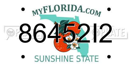 86452I2 Florida License Plate