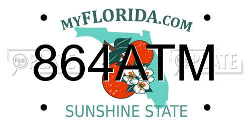 864ATM Florida License Plate
