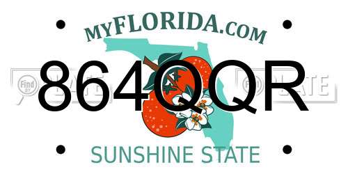 864QQR Florida License Plate