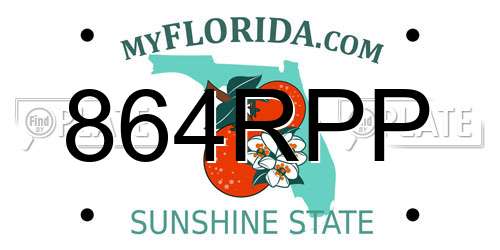 864RPP Florida License Plate