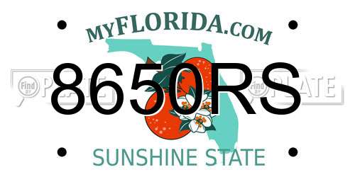 8650RS Florida License Plate