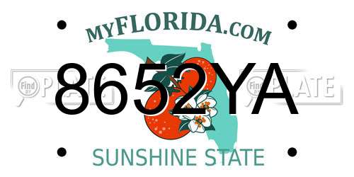 8652YA Florida License Plate
