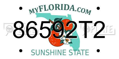 86592T2 Florida License Plate
