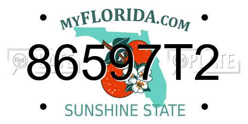 86597T2 Florida License Plate