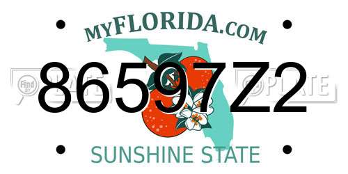 86597Z2 Florida License Plate