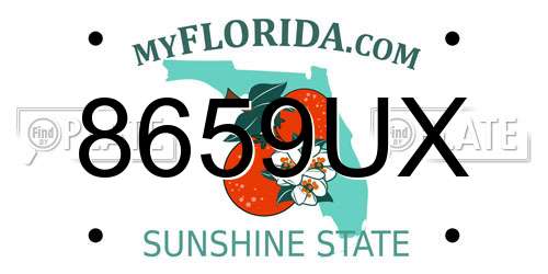 8659UX Florida License Plate