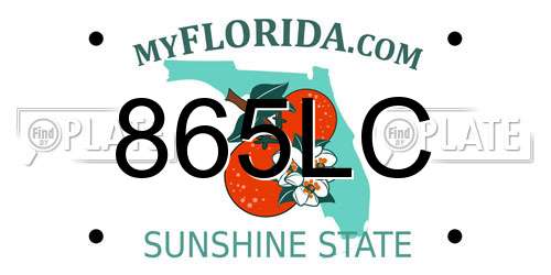 865LC Florida License Plate