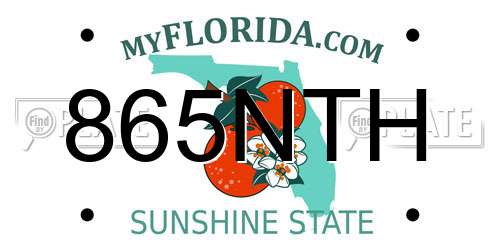 865NTH Florida License Plate