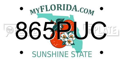 865PUC Florida License Plate