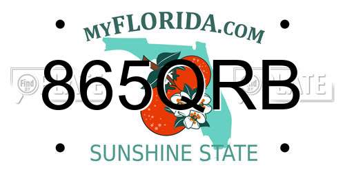865QRB Florida License Plate
