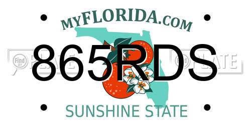 865RDS Florida License Plate
