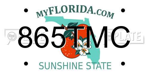 865TMC Florida License Plate
