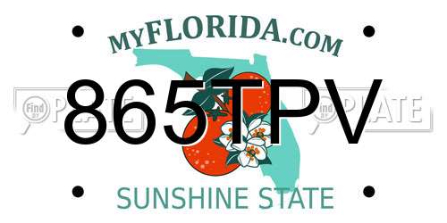 865TPV Florida License Plate