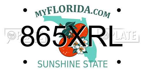 865XRL Florida License Plate