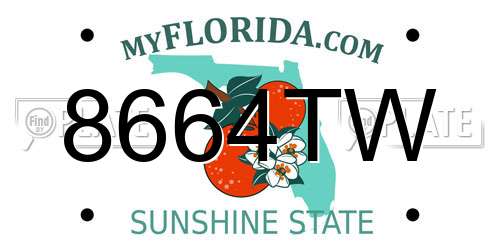 8664TW Florida License Plate