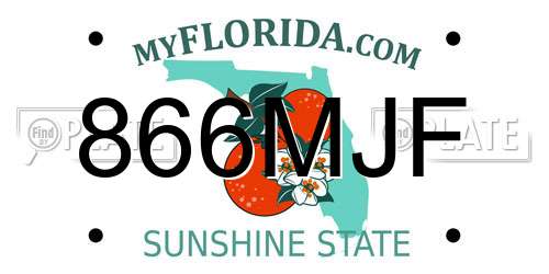 866MJF Florida License Plate
