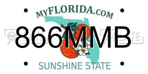 866MMB Florida License Plate