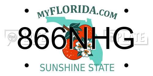 866NHG Florida License Plate
