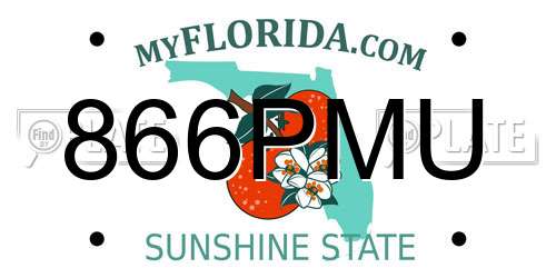 866PMU Florida License Plate