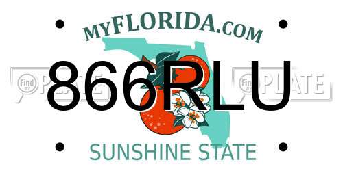 866RLU Florida License Plate
