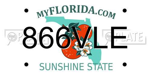 866VLE Florida License Plate