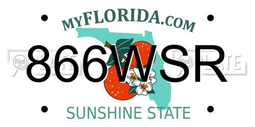 866WSR Florida License Plate